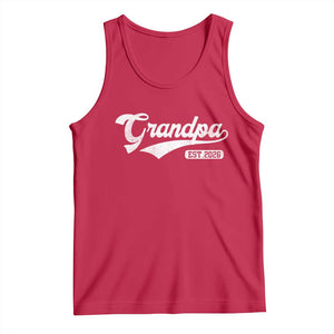 Grandpa Est 2026 Tank Top New Grandpa Paternity Father's Day TS11 Red Print Your Wear