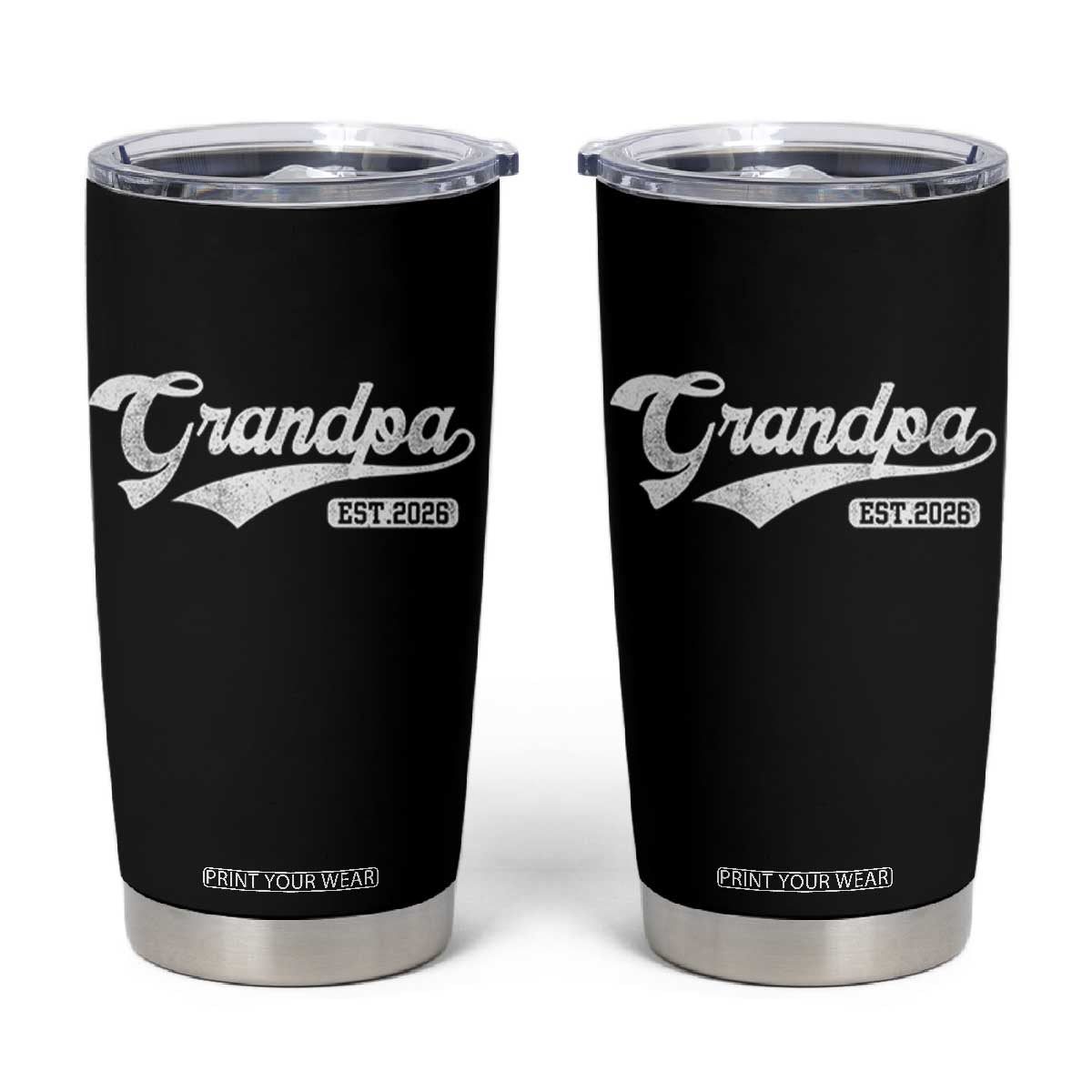 Grandpa Est 2026 Tumbler Cup New Grandpa Paternity Father's Day TS11 Black Print Your Wear