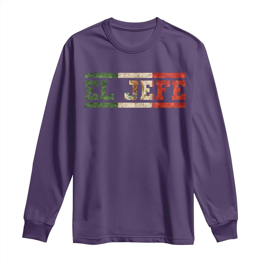 El Jefe Long Sleeve Shirt Funny Mexican Boss Spanish Slang TS11 Purple Print Your Wear