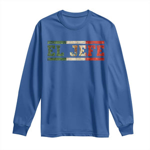 El Jefe Long Sleeve Shirt Funny Mexican Boss Spanish Slang TS11 Royal Blue Print Your Wear