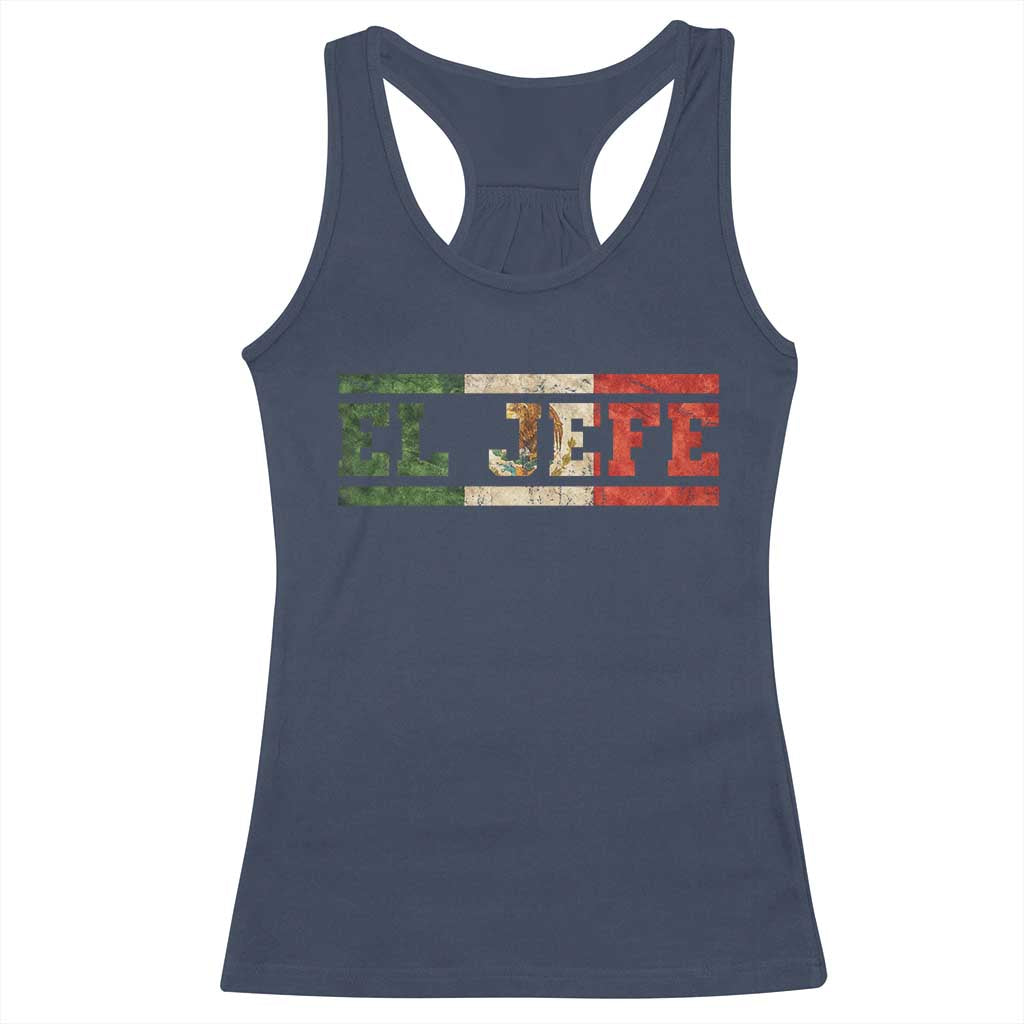 El Jefe Racerback Tank Top Funny Mexican Boss Spanish Slang TS11 Navy Print Your Wear
