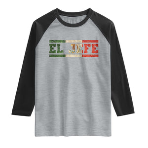 El Jefe Raglan Shirt Funny Mexican Boss Spanish Slang TS11 Heather Gray Black Print Your Wear