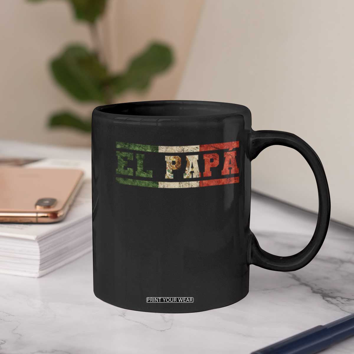 El Papa Funny Mexican Dad Coffee Mug Mexico Vintage Flag Father's Day TS11 Print Your Wear