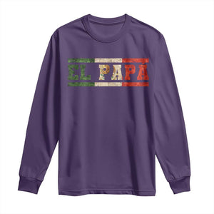 El Papa Funny Mexican Dad Long Sleeve Shirt Mexico Vintage Flag Father's Day TS11 Purple Print Your Wear