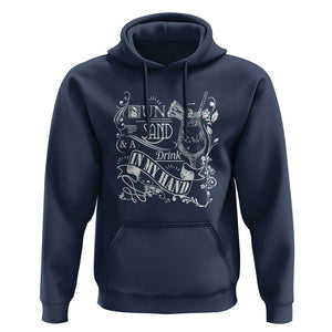 Summer Vacation Hoodie Sun Sand And A Drink In My Hand Pina Colada TS11 Navy Print Your Wear