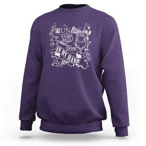 Summer Vacation Sweatshirt Sun Sand And A Drink In My Hand Pina Colada TS11 Purple Print Your Wear