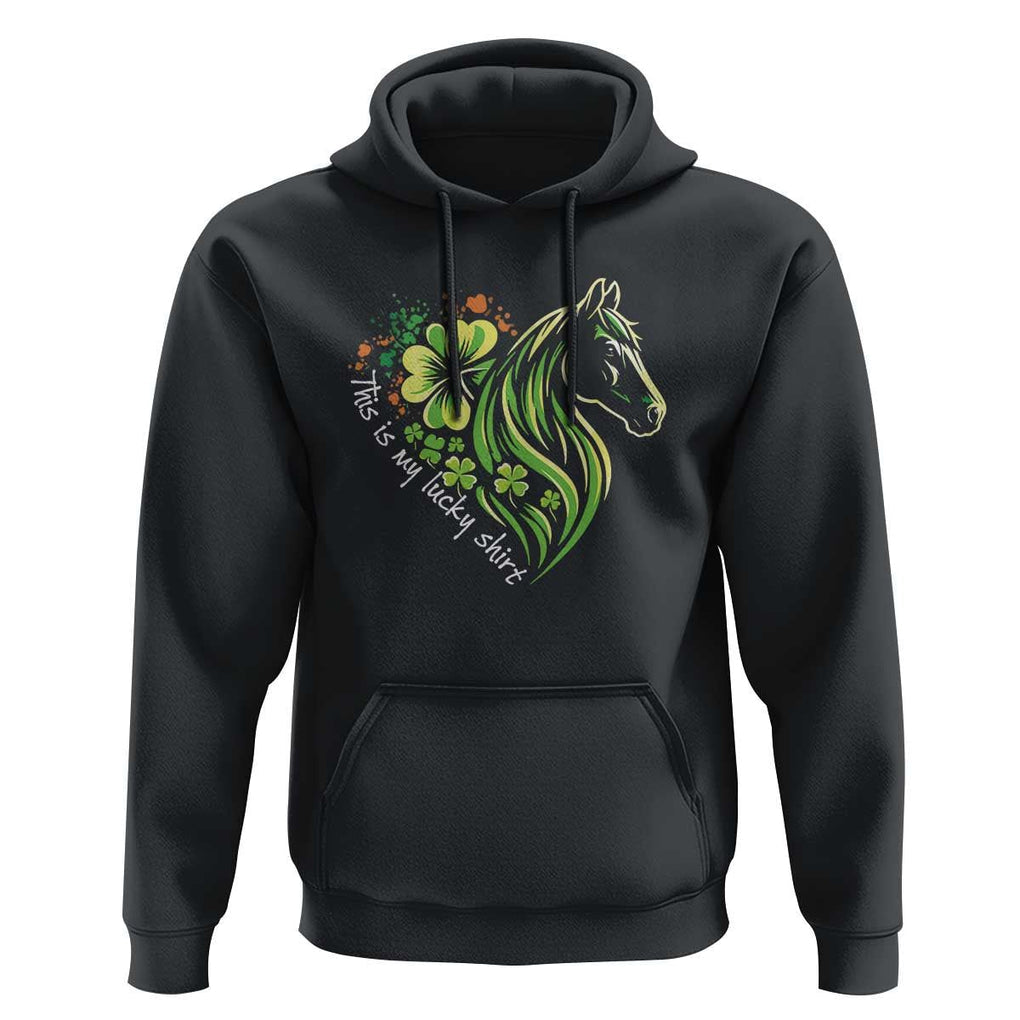 Horse Racing Hoodie This Is My Lucky Shirt Equestrian Four Leaf Clover TS11 Black Print Your Wear