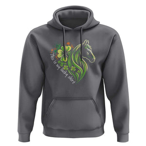 Horse Racing Hoodie This Is My Lucky Shirt Equestrian Four Leaf Clover TS11 Charcoal Print Your Wear