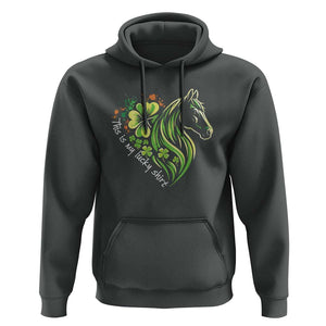 Horse Racing Hoodie This Is My Lucky Shirt Equestrian Four Leaf Clover TS11 Dark Heather Print Your Wear