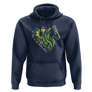 Horse Racing Hoodie This Is My Lucky Shirt Equestrian Four Leaf Clover TS11 Navy Print Your Wear