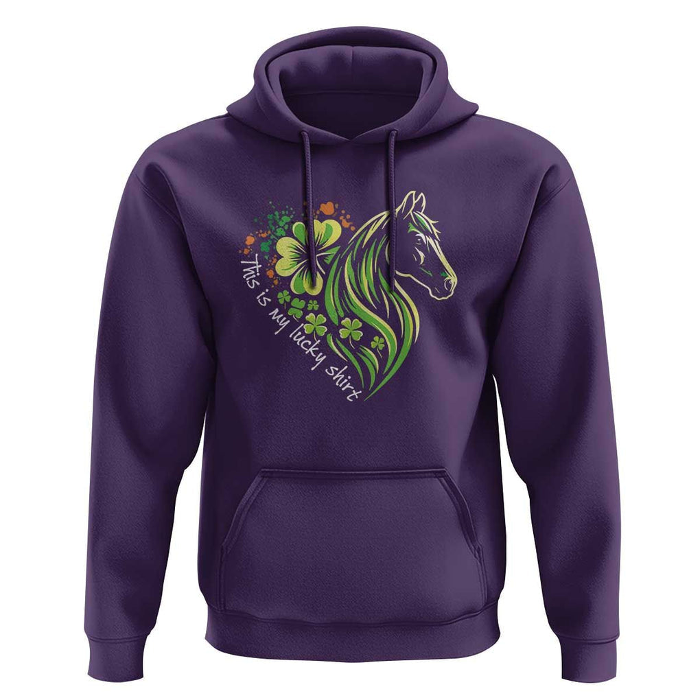 Horse Racing Hoodie This Is My Lucky Shirt Equestrian Four Leaf Clover TS11 Purple Print Your Wear