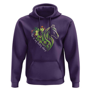 Horse Racing Hoodie This Is My Lucky Shirt Equestrian Four Leaf Clover TS11 Purple Print Your Wear