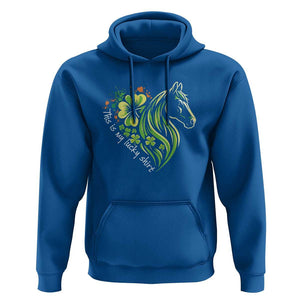 Horse Racing Hoodie This Is My Lucky Shirt Equestrian Four Leaf Clover TS11 Royal Blue Print Your Wear