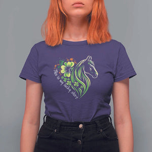 Horse Racing T Shirt For Women This Is My Lucky Shirt Equestrian Four Leaf Clover TS11 Purple Print Your Wear