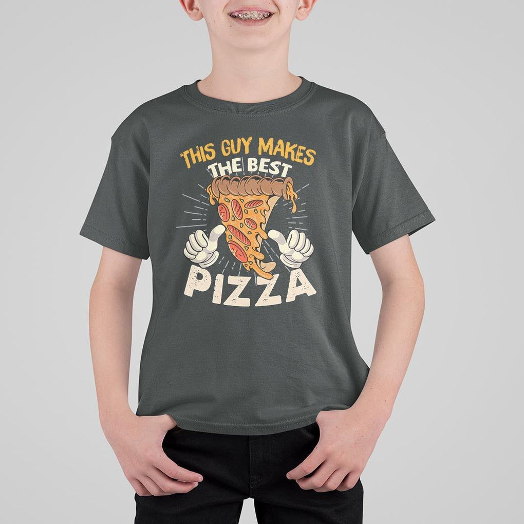 Pizza Baker T Shirt For Kid This Guy Makes The Best Pizza Food Lover TS11 Dark Heather Print Your Wear