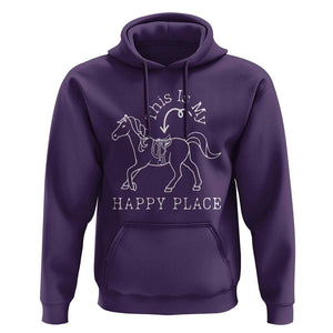 Horse Lover Hoodie This Is My Happy Place Horseback Riding Equestrian TS11 Purple Print Your Wear
