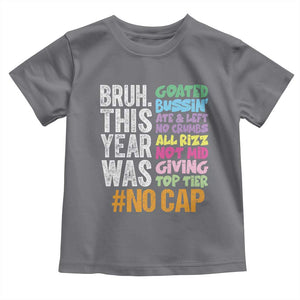 Funny Bruh This Year Was Goated No Cap Toddler T Shirt Last Day Of School TS11 Charcoal Print Your Wear