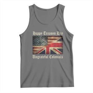 Funny Happy Treason Day Ungrateful Colonials Tank Top July 4th British Flag TS11 Black Heather Print Your Wear