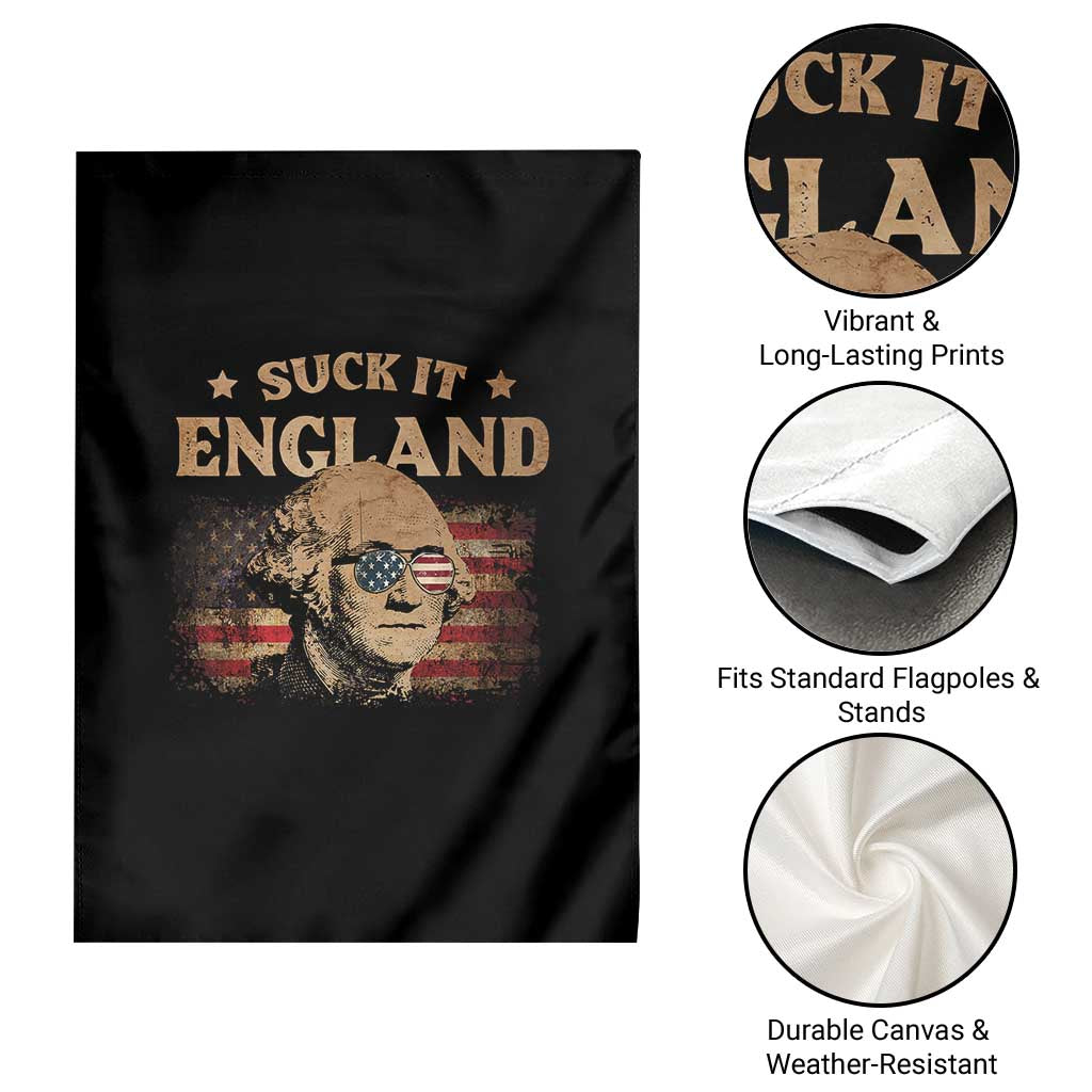 Funny Suck It England Garden Flag 4th of July George Washington 1776 TS11 Print Your Wear