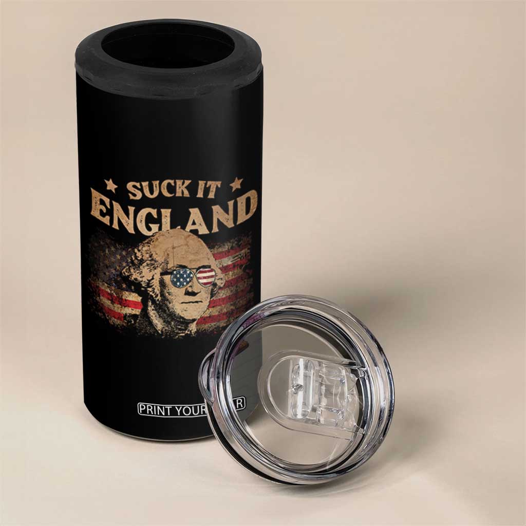 Funny Suck It England 4 in 1 Can Cooler Tumbler 4th of July George Washington 1776 TS11 Print Your Wear