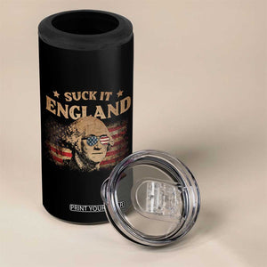 Funny Suck It England 4 in 1 Can Cooler Tumbler 4th of July George Washington 1776 TS11 Print Your Wear
