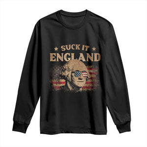 Funny Suck It England Long Sleeve Shirt 4th of July George Washington 1776 TS11 Black Print Your Wear
