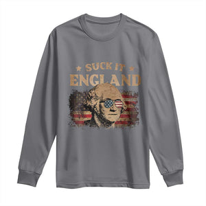 Funny Suck It England Long Sleeve Shirt 4th of July George Washington 1776 TS11 Charcoal Print Your Wear