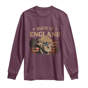 Funny Suck It England Long Sleeve Shirt 4th of July George Washington 1776 TS11 Maroon Print Your Wear