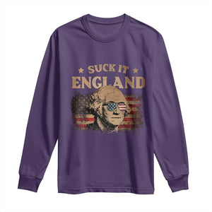Funny Suck It England Long Sleeve Shirt 4th of July George Washington 1776 TS11 Purple Print Your Wear