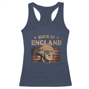Funny Suck It England Racerback Tank Top 4th of July George Washington 1776 TS11 Navy Print Your Wear