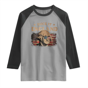 Funny Suck It England Raglan Shirt 4th of July George Washington 1776 TS11 Sport Gray Black Print Your Wear
