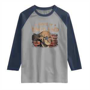 Funny Suck It England Raglan Shirt 4th of July George Washington 1776 TS11 Sport Gray Navy Print Your Wear