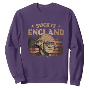 Funny Suck It England Sweatshirt 4th of July George Washington 1776 TS11 Purple Print Your Wear