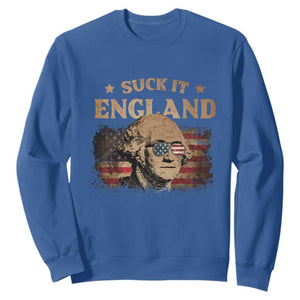 Funny Suck It England Sweatshirt 4th of July George Washington 1776 TS11 Royal Blue Print Your Wear