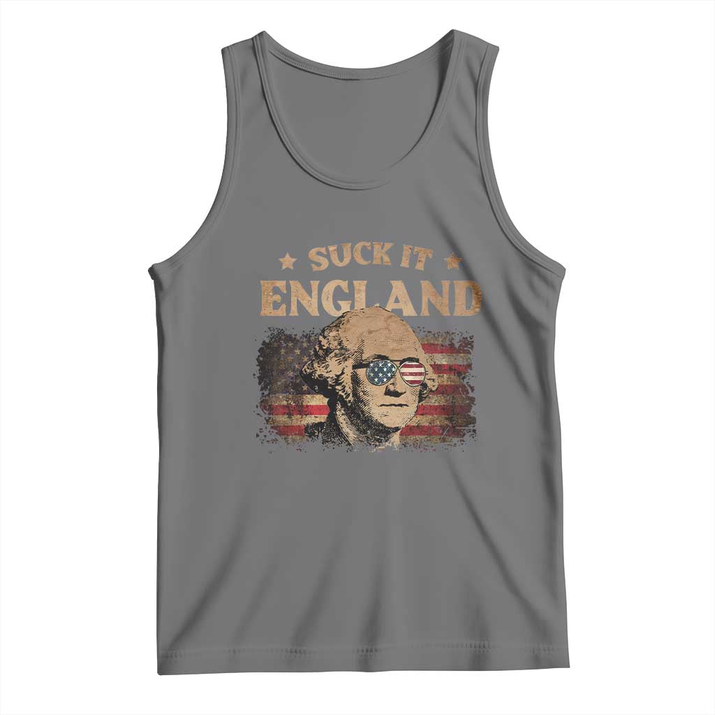 Funny Suck It England Tank Top 4th of July George Washington 1776 TS11 Black Heather Print Your Wear