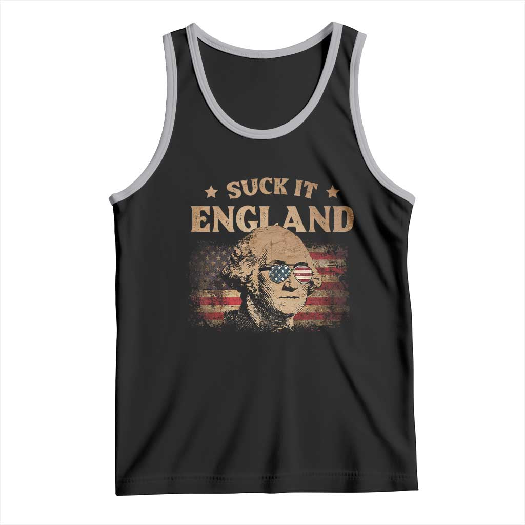 Funny Suck It England Tank Top 4th of July George Washington 1776 TS11 Black Athletic Heather Print Your Wear