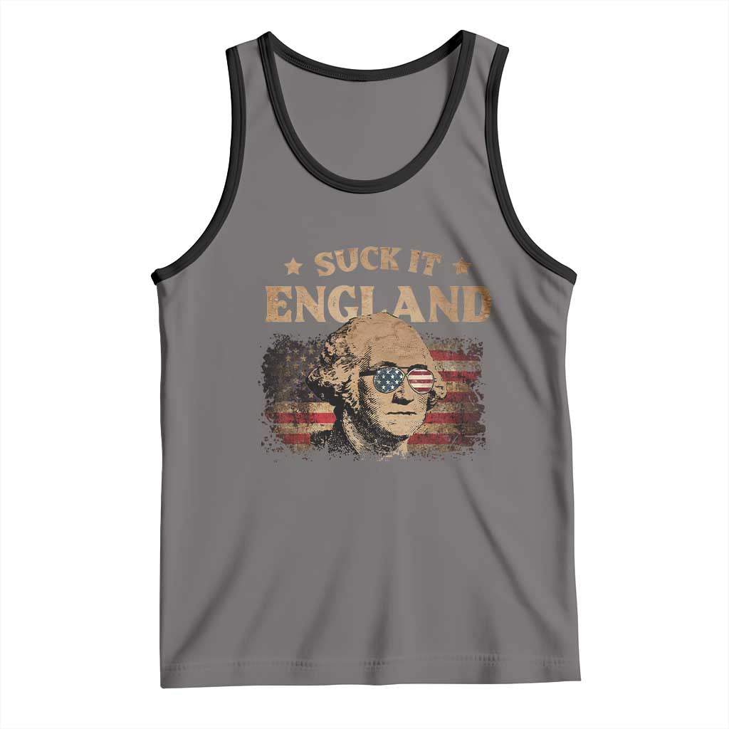 Funny Suck It England Tank Top 4th of July George Washington 1776 TS11 Deep Heather Black Print Your Wear