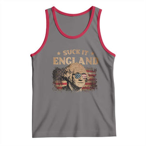 Funny Suck It England Tank Top 4th of July George Washington 1776 TS11 Deep Heather Red Print Your Wear