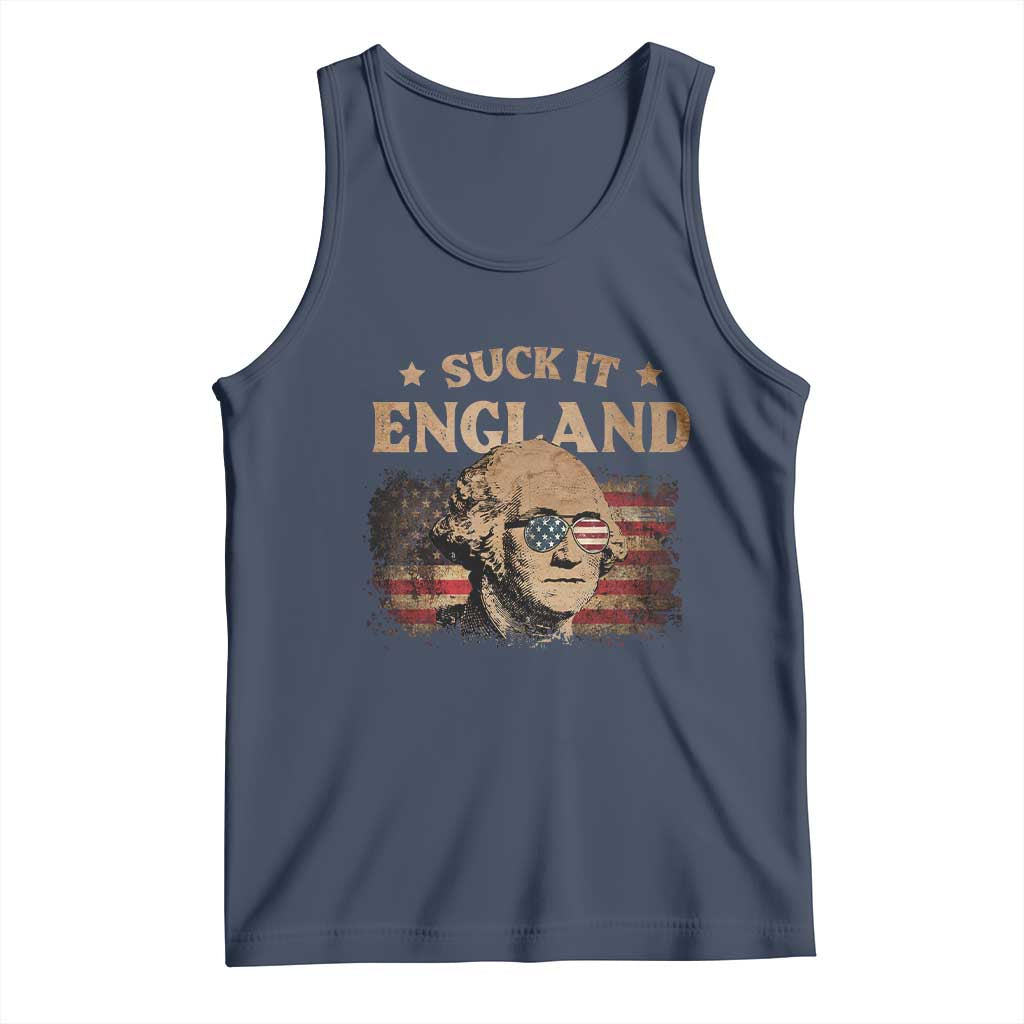 Funny Suck It England Tank Top 4th of July George Washington 1776 TS11 Navy Print Your Wear