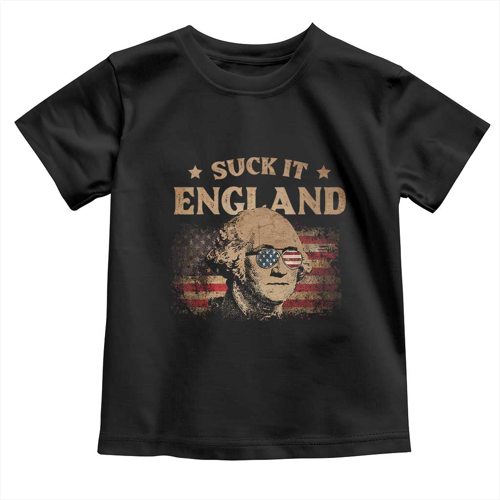 Funny Suck It England Toddler T Shirt 4th of July George Washington 1776 TS11 Black Print Your Wear