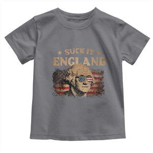 Funny Suck It England Toddler T Shirt 4th of July George Washington 1776 TS11 Charcoal Print Your Wear
