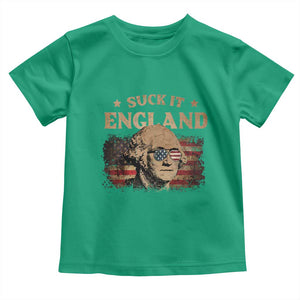 Funny Suck It England Toddler T Shirt 4th of July George Washington 1776 TS11 Irish Green Print Your Wear