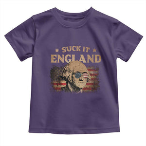 Funny Suck It England Toddler T Shirt 4th of July George Washington 1776 TS11 Purple Print Your Wear