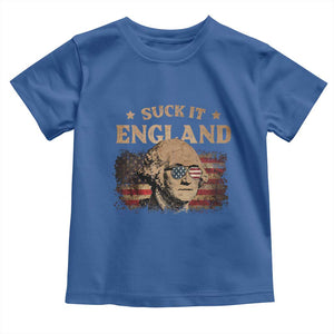Funny Suck It England Toddler T Shirt 4th of July George Washington 1776 TS11 Royal Blue Print Your Wear