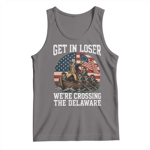 Get In Loser We Are Crossing The Delaware Tank Top Funny George Washington 4th Of July TS11 Deep Heather Print Your Wear