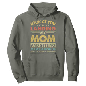 Bonus Dad Hoodie Look At You Landing My Mom And Getting Me As A Bonus TS11 Military Green Print Your Wear