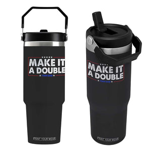 Make It A Double Twin Dad Flip Straw Tumbler Soon to Be Daddy Funny Father's Day TS11 One Size: 30 oz Black Print Your Wear