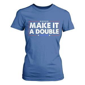 Make It A Double Twin Dad T Shirt For Women Soon to Be Daddy Funny Father's Day TS11 Royal Blue Print Your Wear