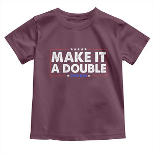 Make It A Double Twin Dad Toddler T Shirt Soon to Be Daddy Funny Father's Day TS11 Maroon Print Your Wear