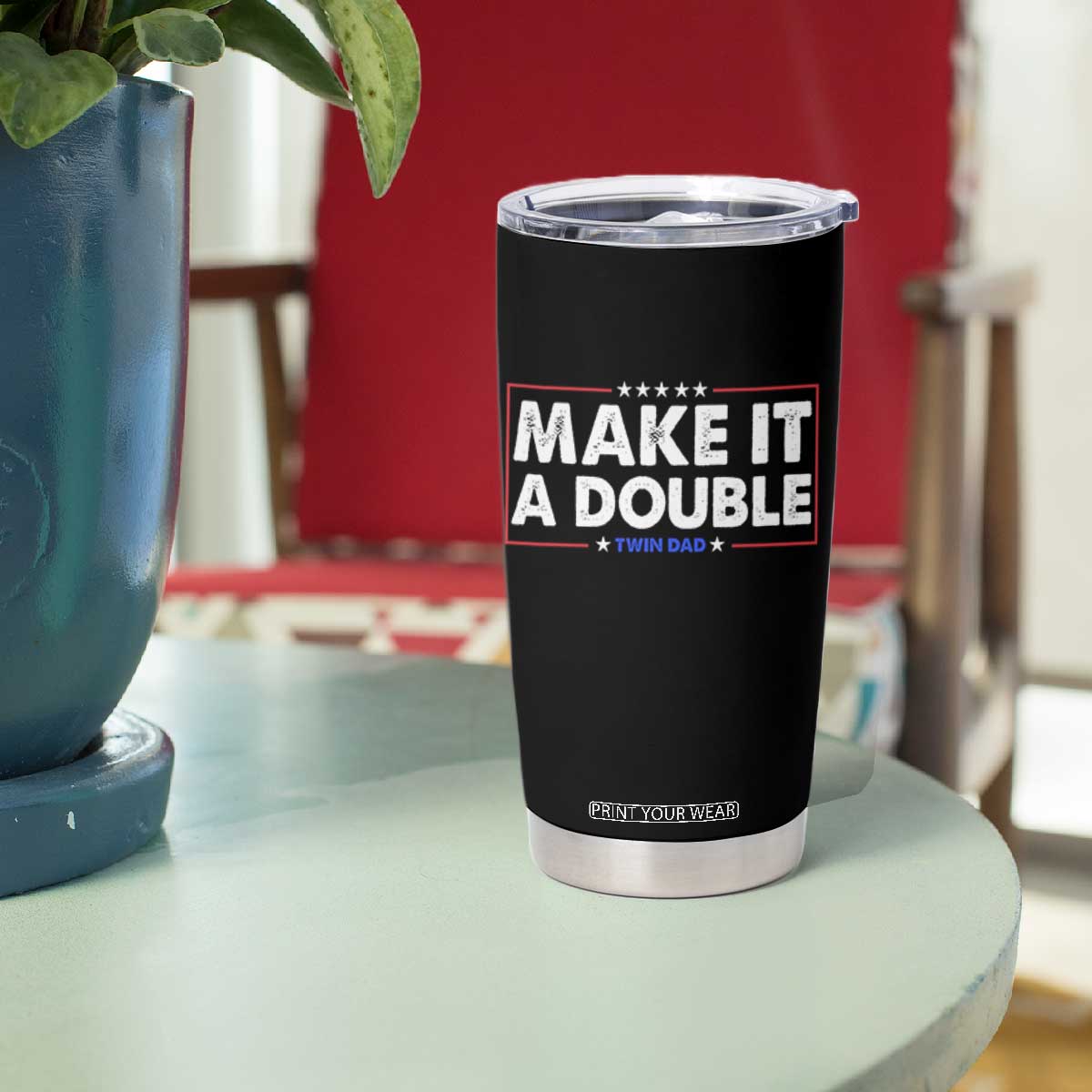 Make It A Double Twin Dad Tumbler Cup Soon to Be Daddy Funny Father's Day TS11 Print Your Wear
